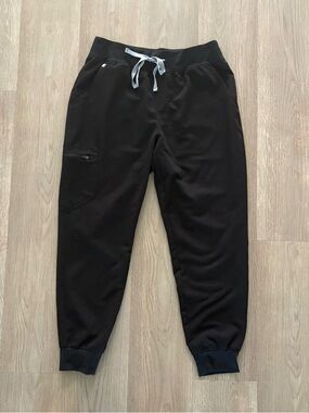 Figs Black Large Petite Jogger Scrub Pants